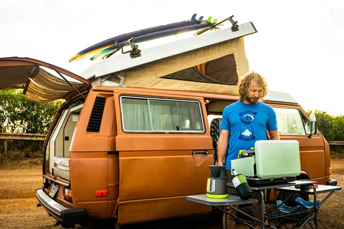 Van camping on the beautiful island of Maui.