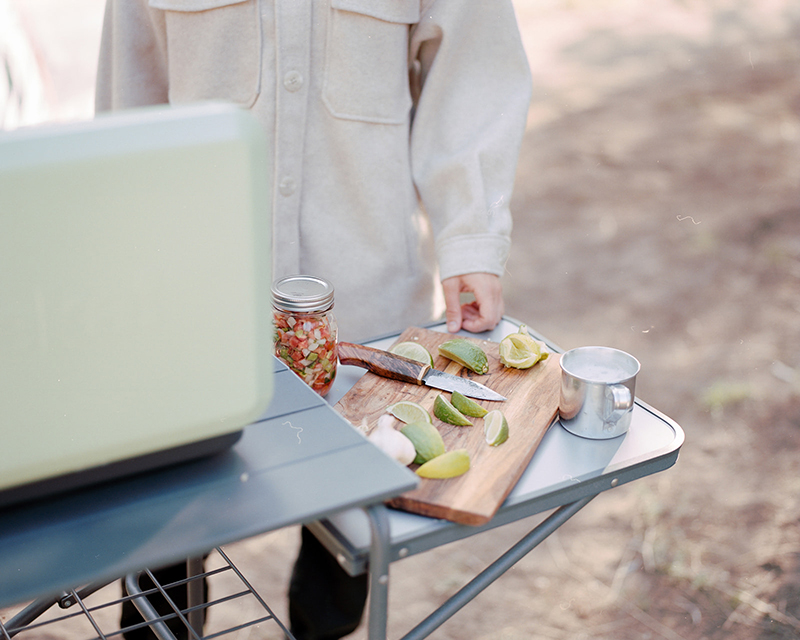 Cooking a meal on a Eureka Ignite camp stove.