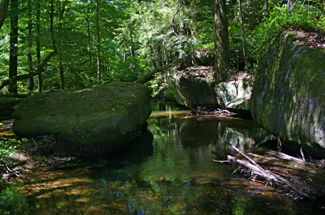 One of the campsites at Dismal Canyon has its own waterfall.