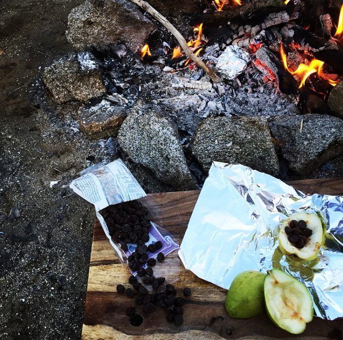 camping dessert pears