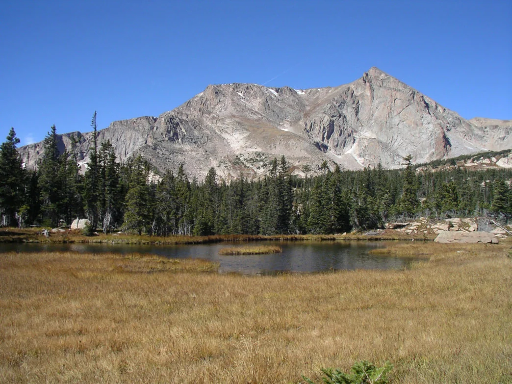 The Lion Lakes are a chain of small pools in a pristine basin. Mount Alice looms in the background.    James Dziezynski